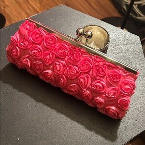 Elegant Pink Rose Clutch